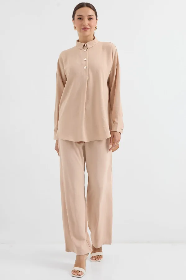 Ensemble deux pièces oversize 6631 - Beige