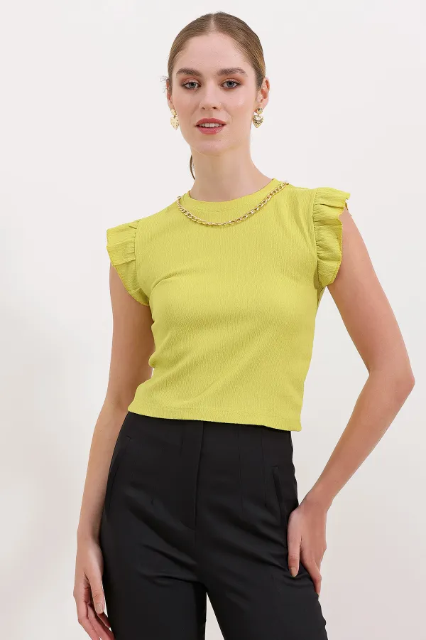 Chemisier tricoté 0430 - Jaune clair