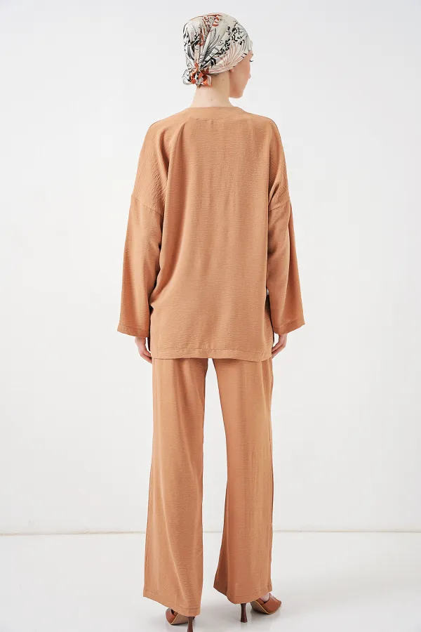 Women's Ayrobin Kimono Pants Two-Piece Set 6739 - Biscuit