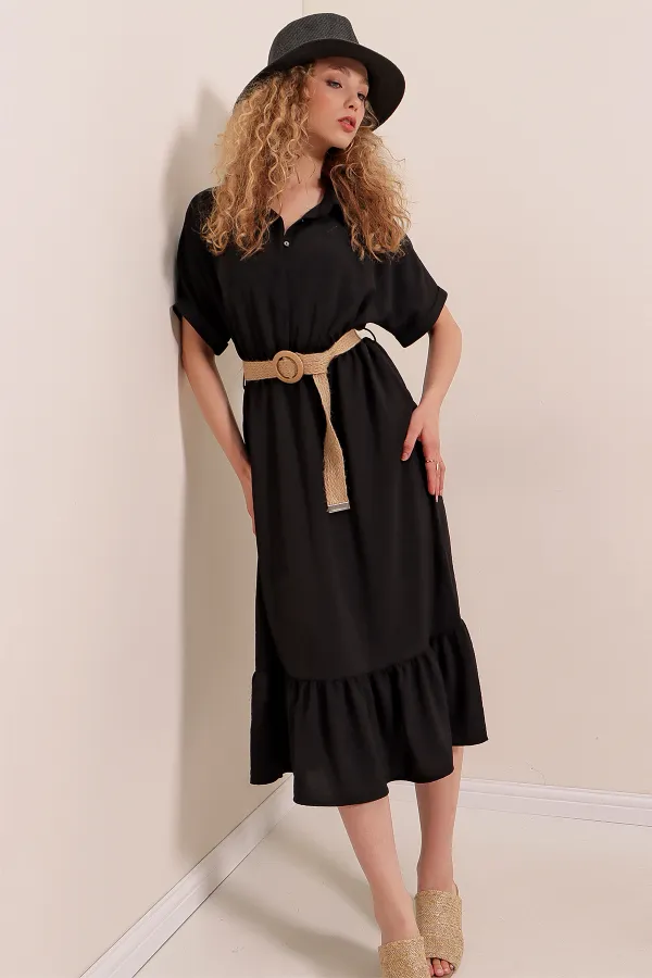 2292 Belted Dress - Black