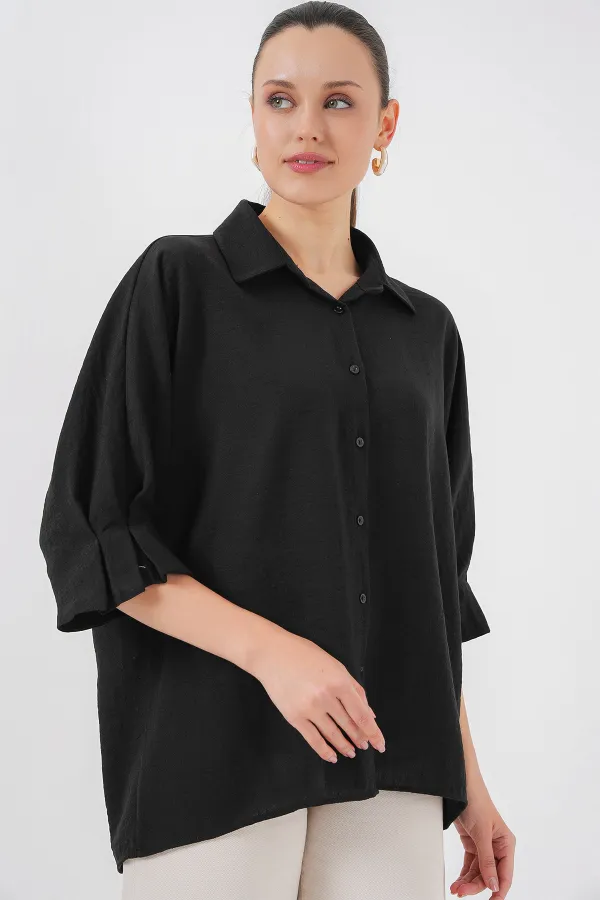 Chemise Ayrobin pour femme avec détail cravate 20290 - Noire