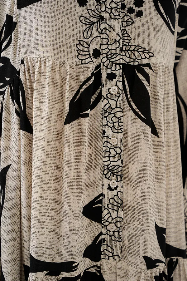 Robe hijab à motifs authentiques 2423 - Gris clair