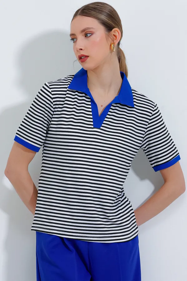 Polo rayé pour femme Saks 0499
