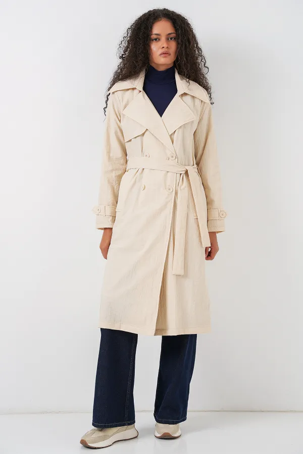 Trench-coat croisé 5938 - Crème