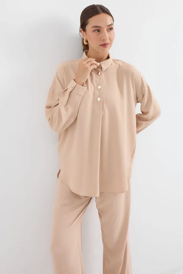 Ensemble deux pièces oversize 6631 - Beige