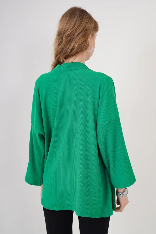 5862 Knitted Kimono - Green