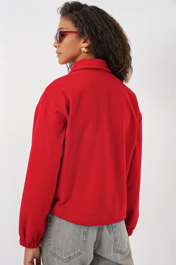 Veste courte croisée 9117 - Rouge