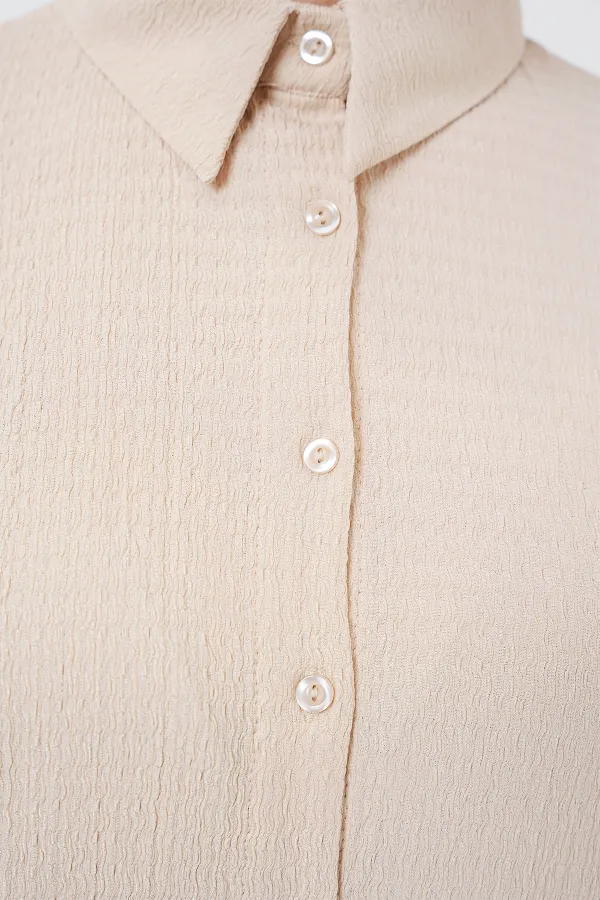 Kadın Örme Tesettür Alt Üst Takım 6711 - Krem