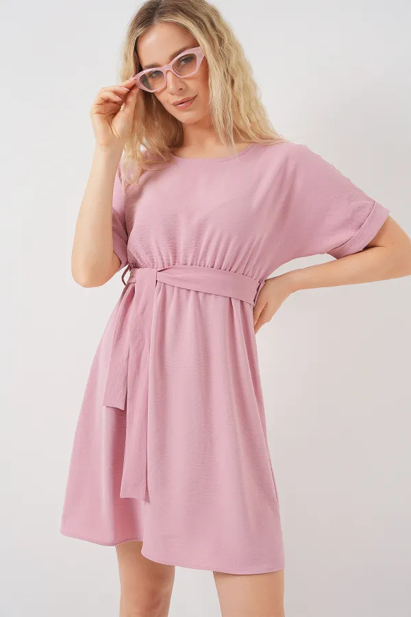 Robe courte Ayrobin à manches courtes pour femme 2572 - Poudre