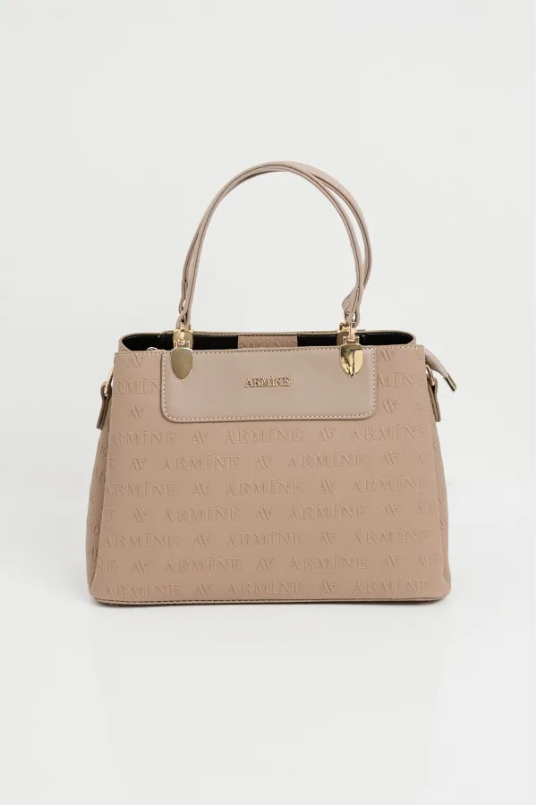 010176 Armine Printed Bag - Mink 010176 Armine Printed Bag - Mink
