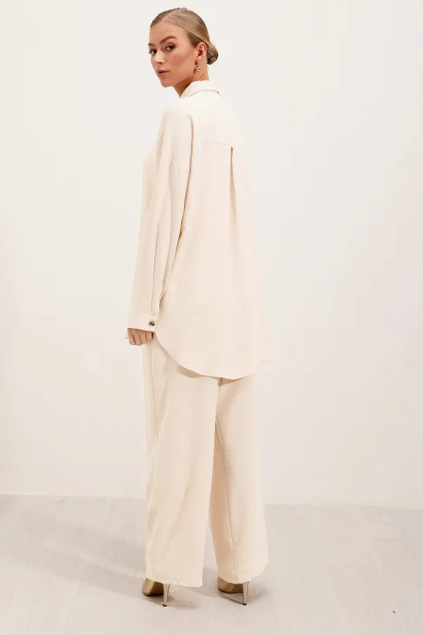 6631 Oversize Alt-Üst Takım - Ekru