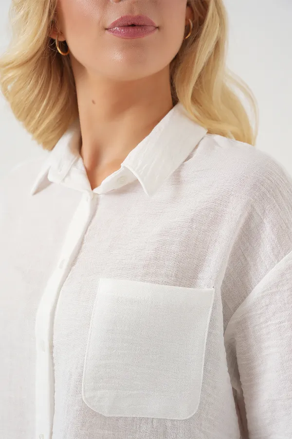 T-shirt court à manches courtes pour femme 20341 - Blanc