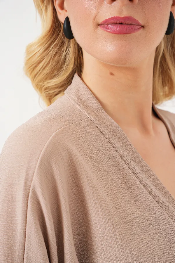 Kimono tricoté 5862 - Beige