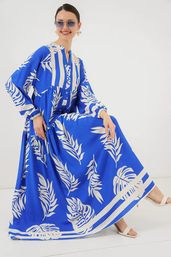 2423 Authentic Patterned Hijab Dress - Saks 3