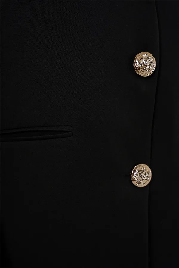 Ensemble deux pièces gilet et pantalon pour femme 30086 - Noir