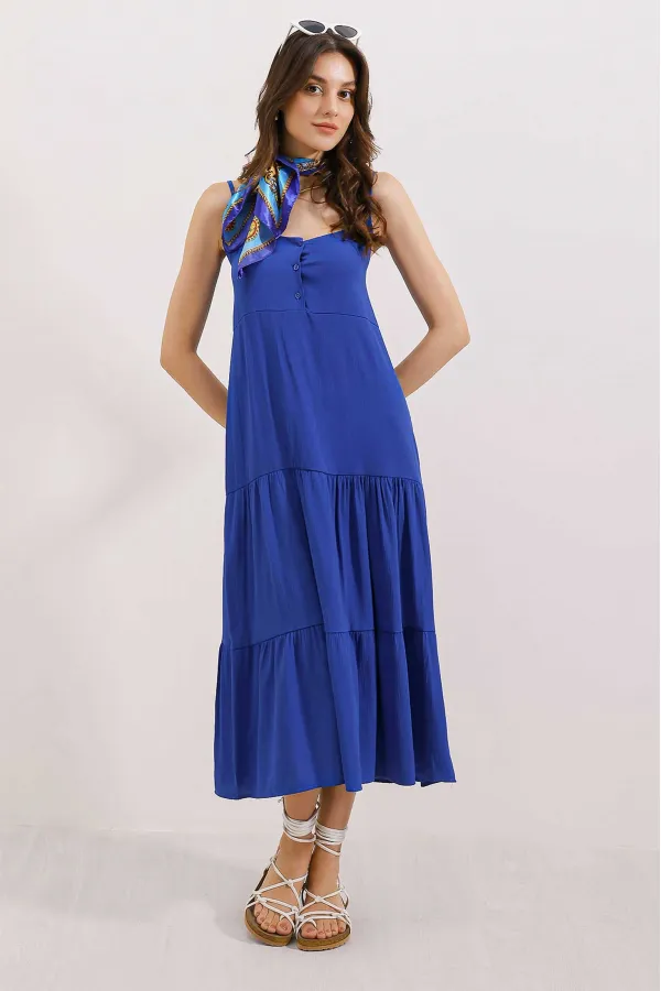 Robe midi à bretelles 2403 - Saxe