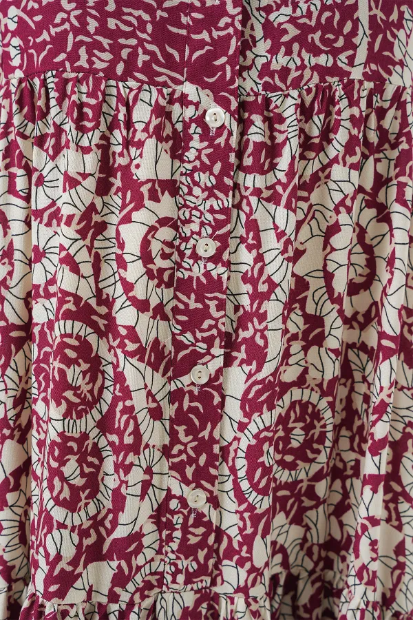 Robe hijab à motifs authentiques 2423 - E. Fuchsia