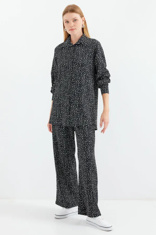 5858 Örme İkili Takım - Siyah - Beyaz 1