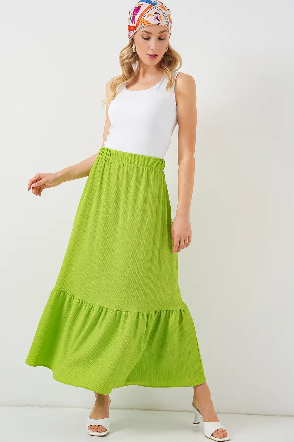 Jupe longue tricotée 1886 - Vert E.