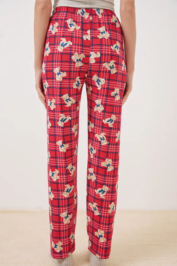 Bas de pyjama à motifs 4323 - Rouge