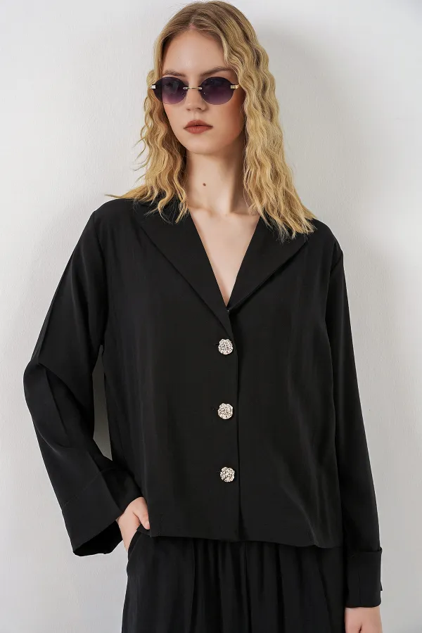 Women's Jacket and Trousers Two-Piece Set 30065 - Black Women's Jacket and Trousers Two-Piece Set 30065 - Black