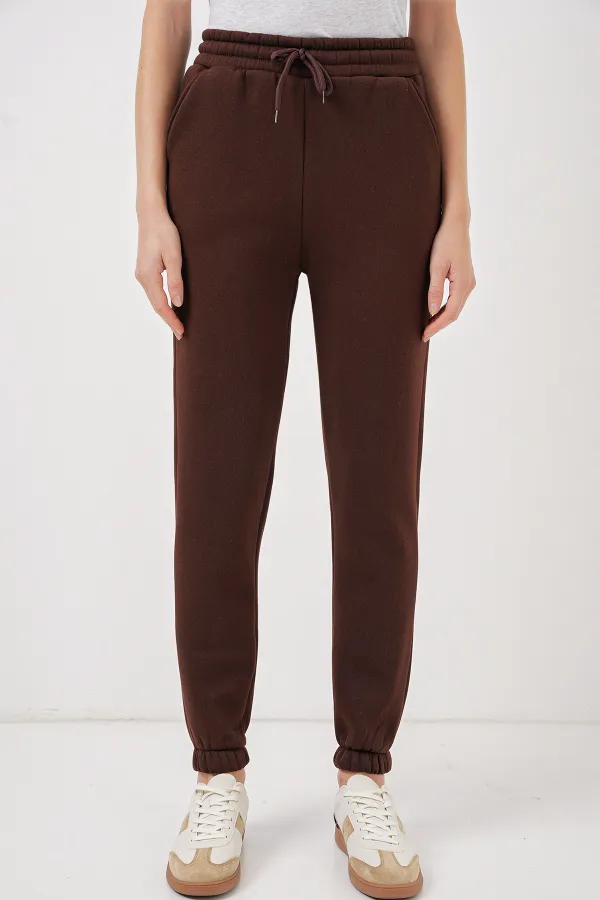 Pantalon de survêtement triple fil 55450 - Marron