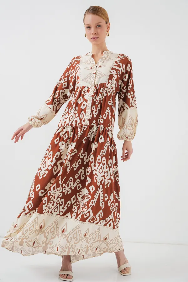 Robe hijab à motifs authentiques 2423 - Y.Tile