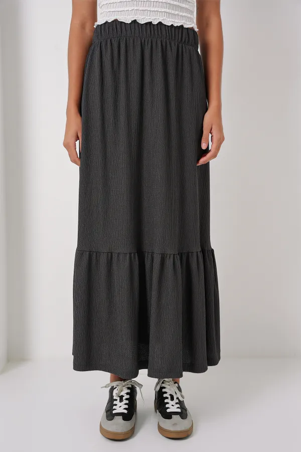 Jupe longue tricotée 1886 - Anthracite