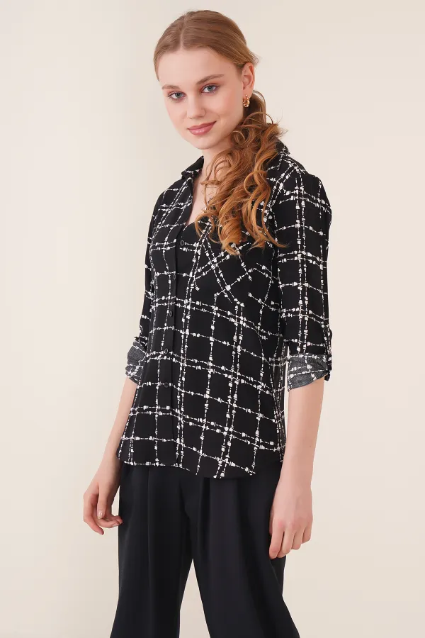 3639 TEK CEPLİ GÖMLEK - A.Siyah