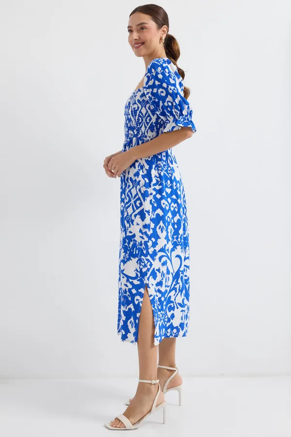 Robe fendue à motifs 2512 - Saxe