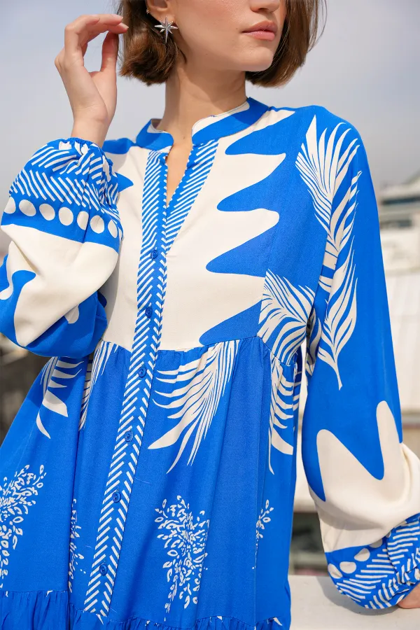 2423 Authentic Patterned Hijab Dress - M. Saks