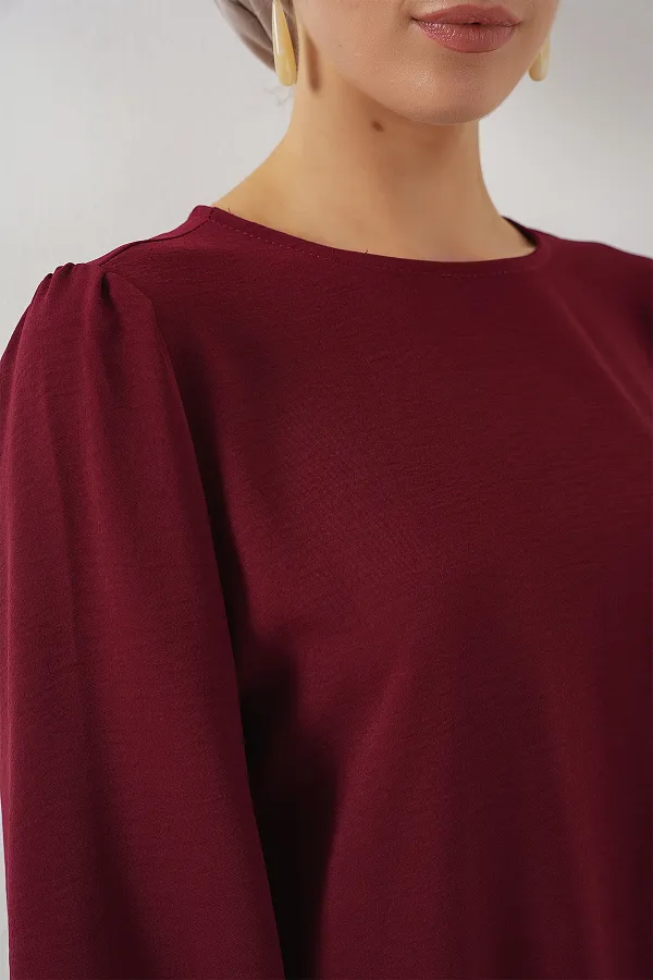 Ayrobin Tunic Trousers Top and Bottom Set 6712 - Claret Red