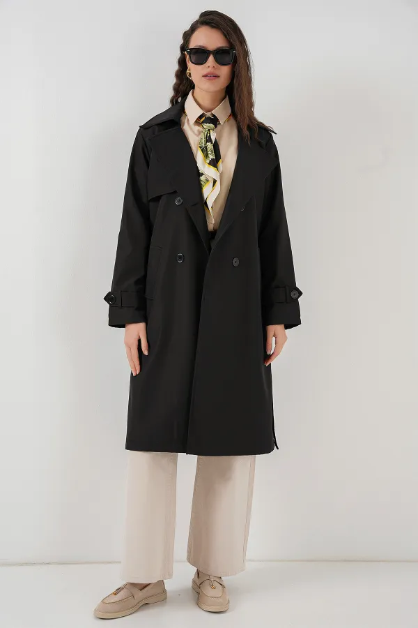 Trench-coat croisé 5918 - Noir