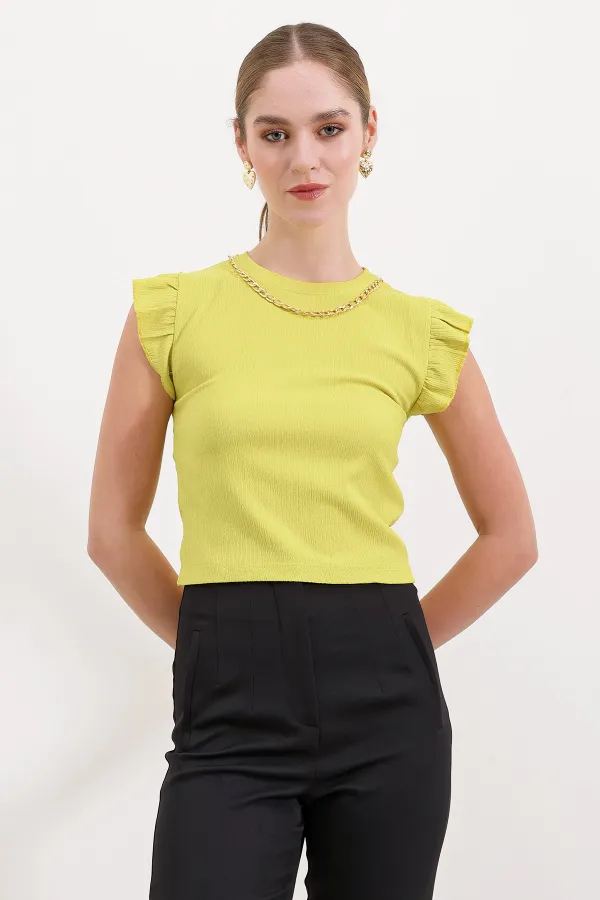 Chemisier tricoté 0430 - Jaune clair