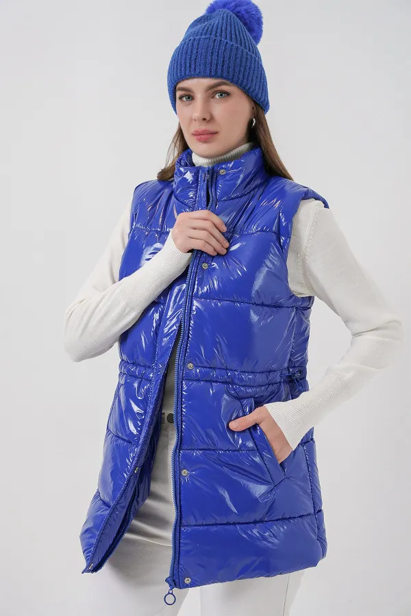 Doudoune sans manches brillante pour femme 5218 - Saks