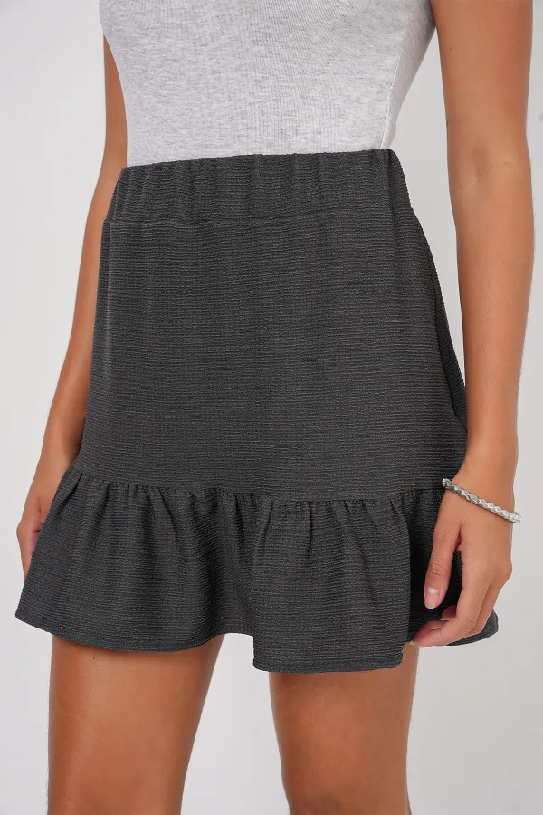 Jupe courte tricotée 1884 - Anthracite
