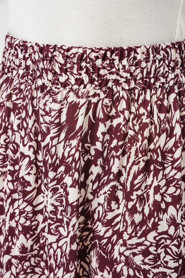 1898 Desenli Uzun Etek - A.Bordo