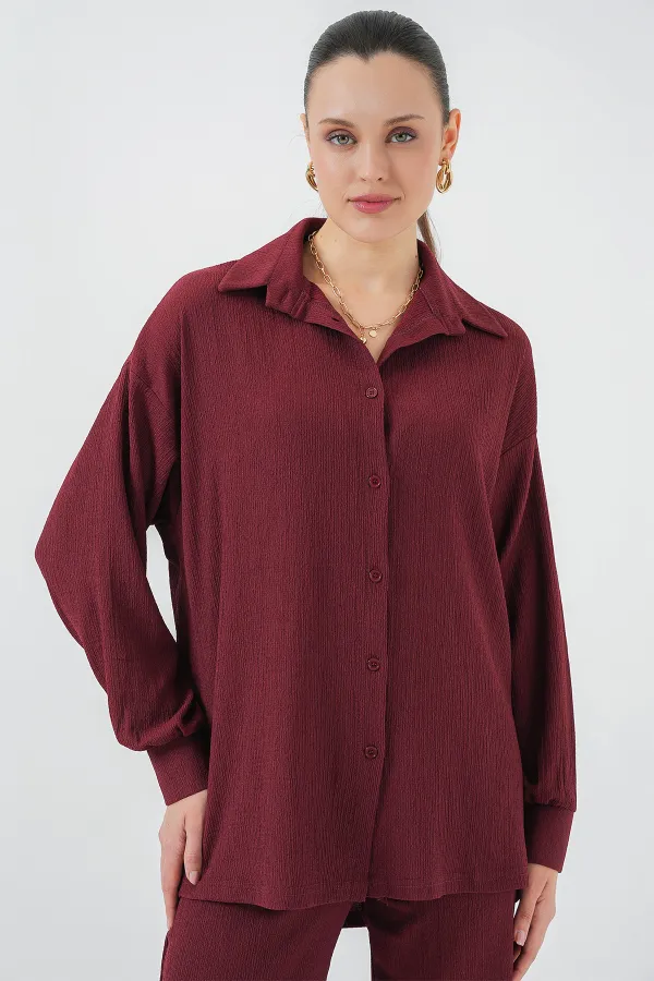 5858 Örme İkili Takım - Bordo