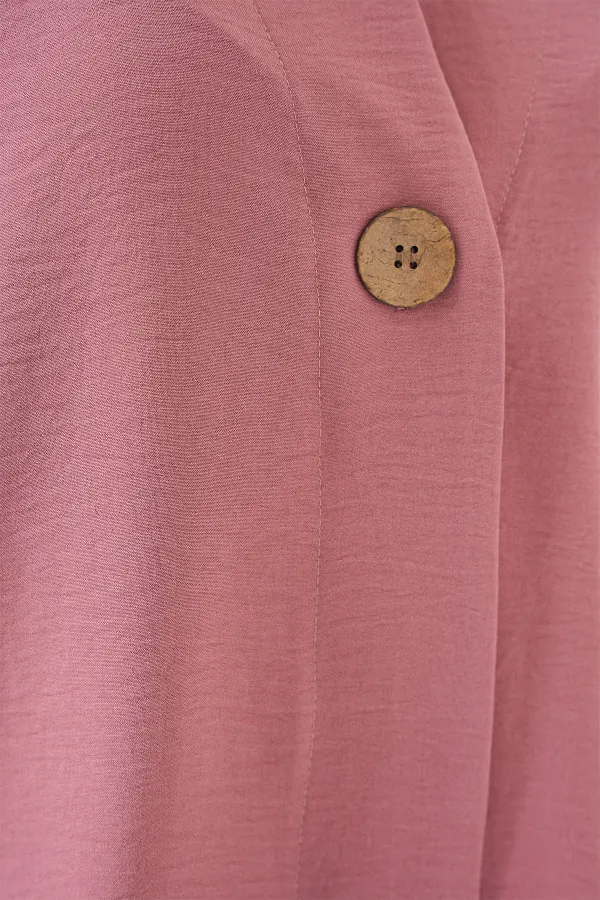 Kadın Kısa Kol Oversize Kimono 5969 - Gül Kurusu