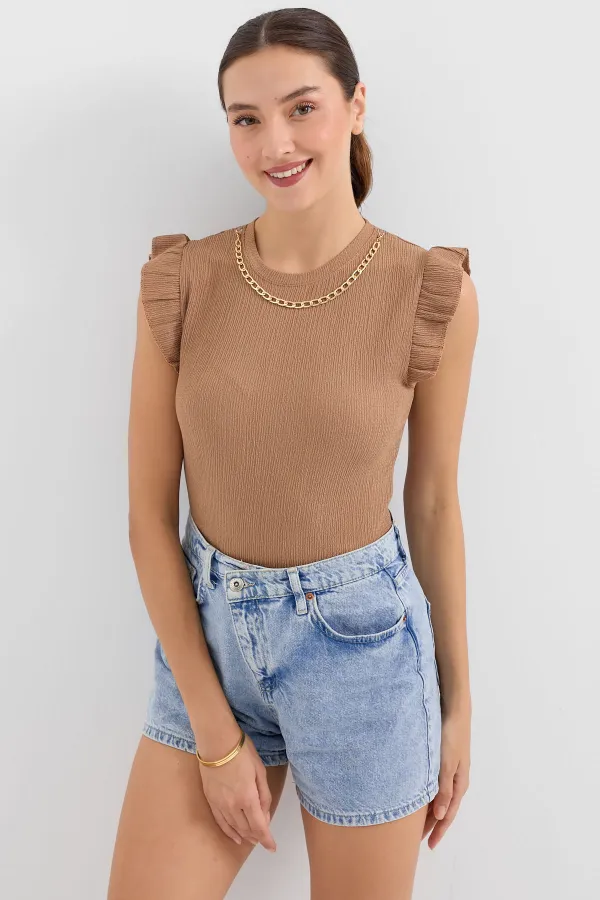 Chemisier tricoté 0430 - Camel