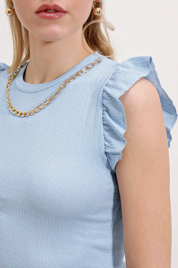 Chemisier tricoté 0430 - Bleu