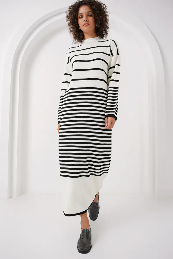 Robe longue tricotée blanche 15890