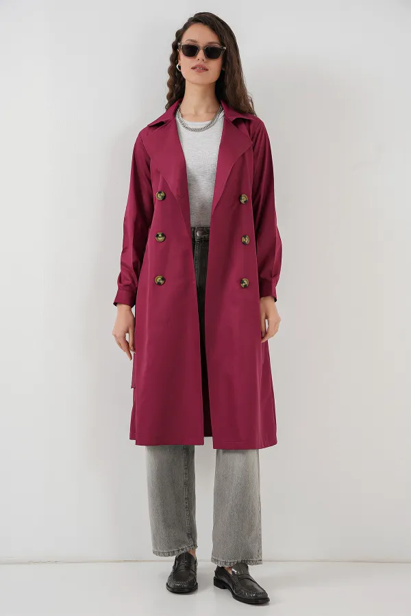 Trench-coat croisé 5853 - Bordeaux