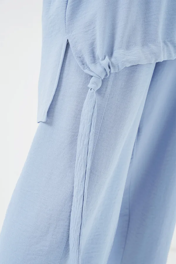 Ensemble deux pièces tunique et pantalon 6682 - Bleu