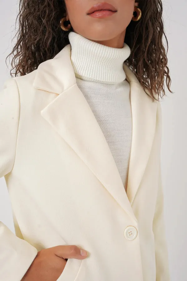 Manteau en cachemire 9085 - Crème