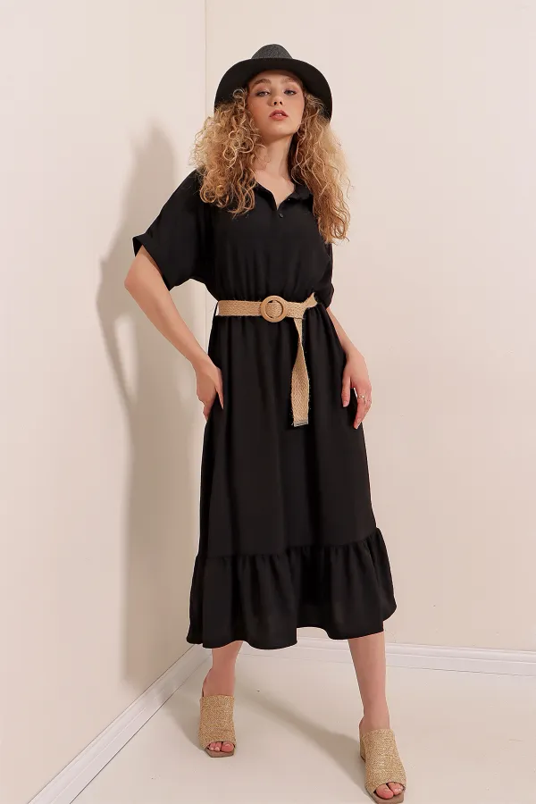 2292 Belted Dress - Black