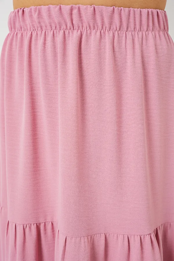 Kadın Ayrobin Uzun Etek 8048 - Pudra