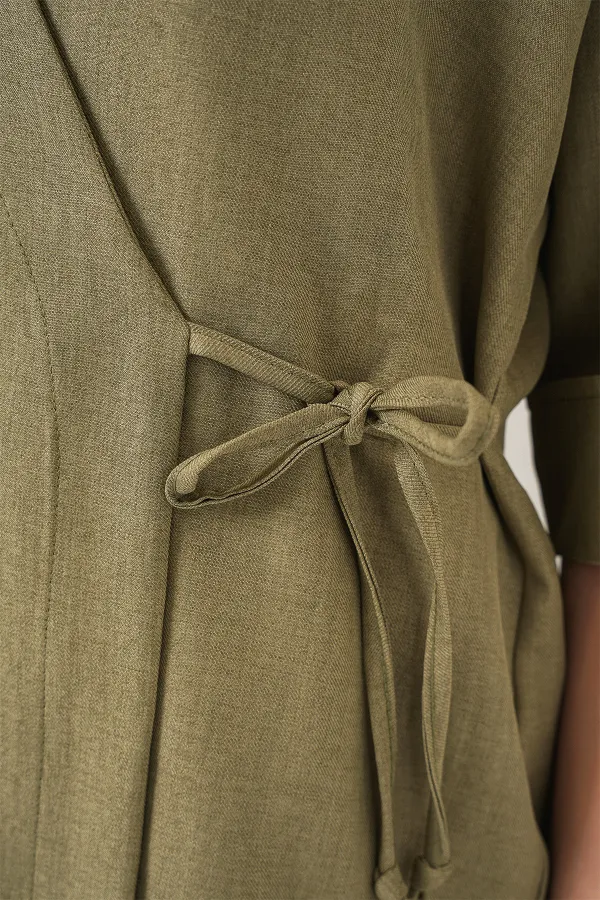 Kadın Önü Bağlamalı Alt Üst Takım 6745 - Çağla