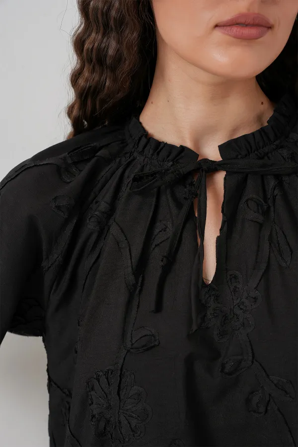 Kadın Desenli Kısa Elbise 2528 - Siyah