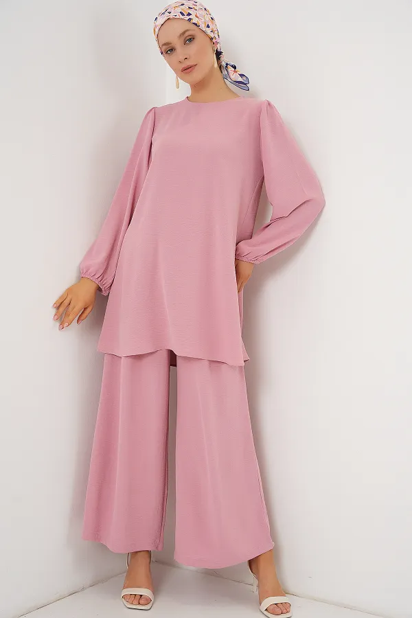 Ayrobin Tunic Trousers Top and Bottom Set 6712 - Powder